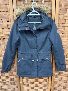 Firefly Women's Black Utility Parka with Faux Fur Hood